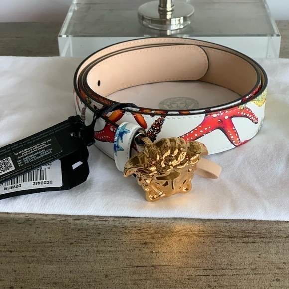 Versace La Medusa Tresor de la Mer Printed Belt main image 7